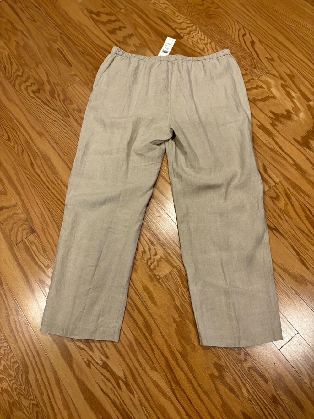 Eileen Fisher NEW Linen Wide Leg Pant Undyed Natural Elastic Waist Womens 1X - Picture 6 of 15
